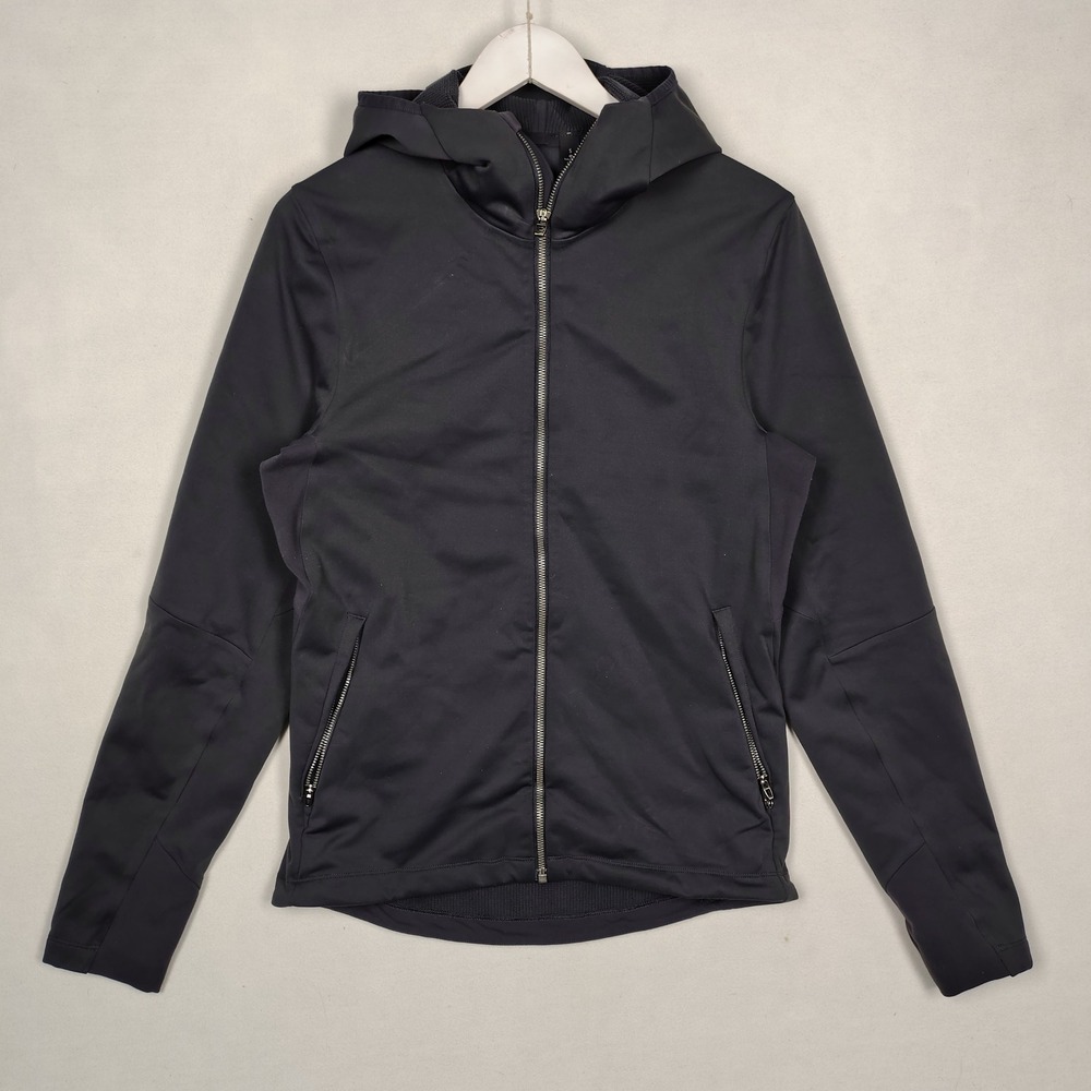 Lululemon Mens Black Full Zip Hooded Athletic Jacket Size S Reflective Trim